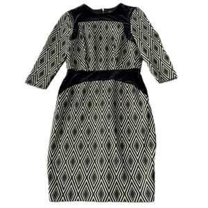 The Limited Geometric Print Black Velvet Gold Glitter Cocktail Dress